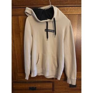 Hollister California Men’s Hoodie Beige w/ Black Hood Logo – Size M